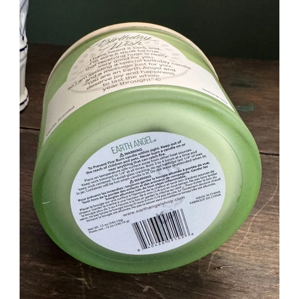 Earth Angel Birthday Wish Soy Candle Vanilla Scented Double Wick